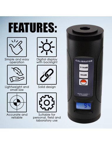 Calibrador de Nivel de Sonido TekcoPlus SLTK-885B 94-114dB