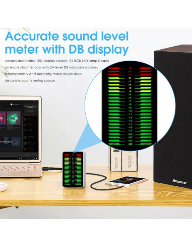 Medidor de Nivel de Sonido LED Douk Audio AK_DB24D_PRO