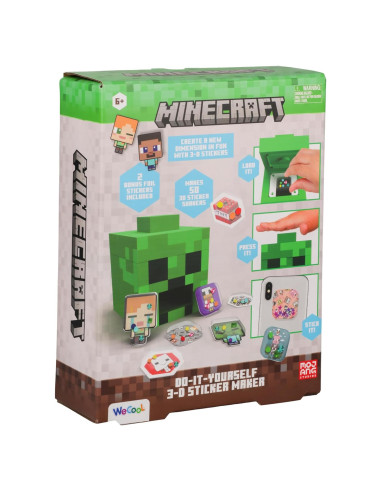 Hacedor de Stickers 3D Minecraft Creeper Paladone - Kit DIY para Niños