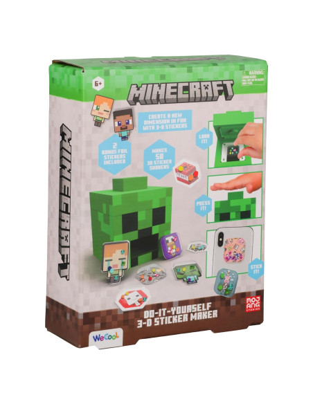 Hacedor de Stickers 3D Minecraft Creeper Paladone - Kit DIY para Niños