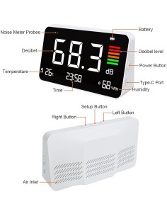 Medidor de Decibelios 5 en 1 Buumin con Pantalla LCD 8.5" 2