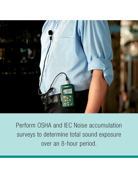 Dosímetro Personal de Ruido Extech SL400 USB 199.58g
