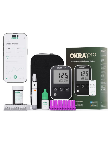 Kit de Monitor de Azúcar en Sangre OKRA PRO - 25 Tiras, Bluetooth