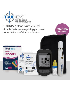 Medidor de Glucosa en Sangre TRUENESS con 100 Tiras y Lancetas 2