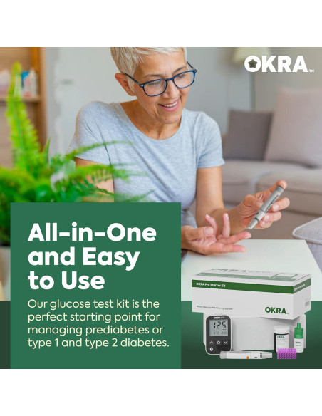 Kit de Monitor de Azúcar en Sangre OKRA PRO - 25 Tiras, Bluetooth