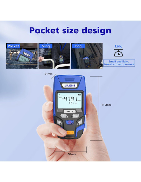 Medidor de Potencia Óptica JILONG OPM-22V -50 a +26dB