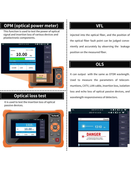 Probador OTDR de Fibra Óptica Rsrteng RSO-4000T 1610nm 22dB