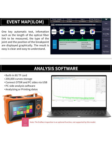 Probador OTDR de Fibra Óptica Rsrteng RSO-4000T 1610nm 22dB