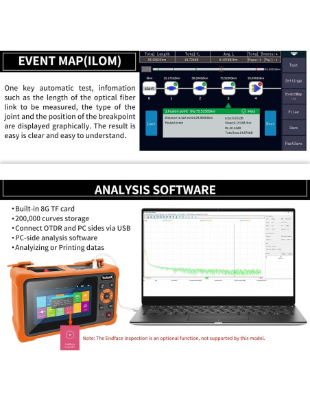 Probador OTDR de Fibra Óptica Rsrteng RSO-4000T 1610nm 22dB