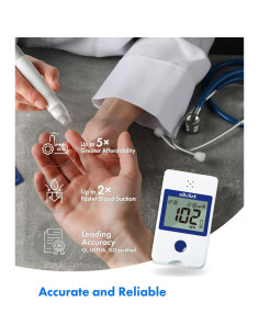 Kit Monitor de Glucosa eBchek con 100 Tiras y Lancetas 2