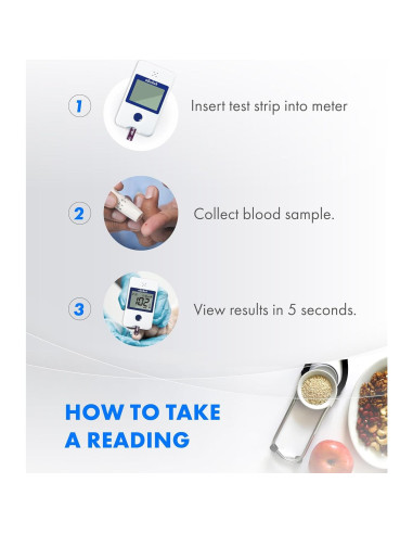 Kit Monitor de Glucosa eBchek con 100 Tiras y Lancetas