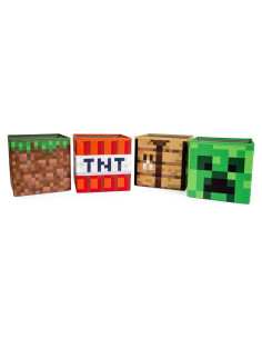 Conjunto de Almacenamiento Minecraft 4 Contenedores 25 cm