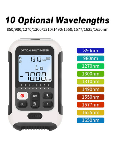 Medidor de Potencia de Fibra Óptica Fafeicy 800-1700nm