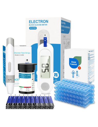 Kit de Monitor de Glucosa CAKRNPS con 50 Tiras y Lancetas
