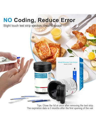 Kit de Monitor de Glucosa CAKRNPS con 50 Tiras y Lancetas