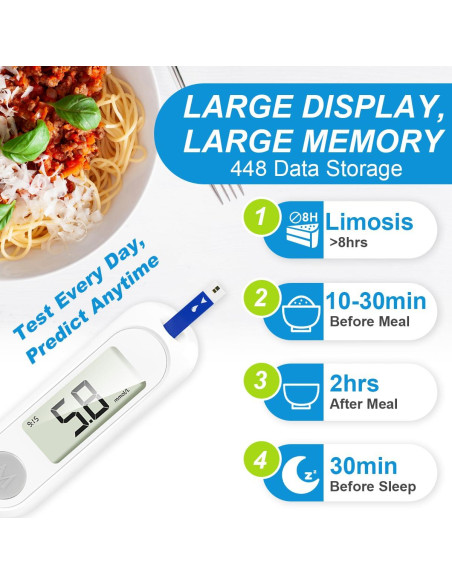 Kit de Monitor de Glucosa CAKRNPS con 50 Tiras y Lancetas