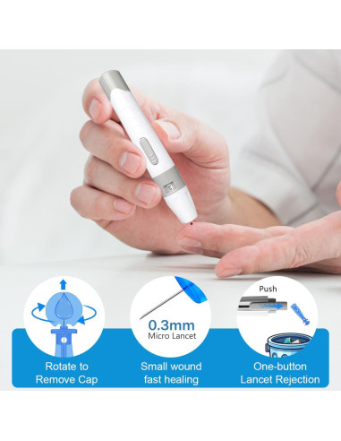 Kit de Monitor de Glucosa CAKRNPS con 50 Tiras y Lancetas