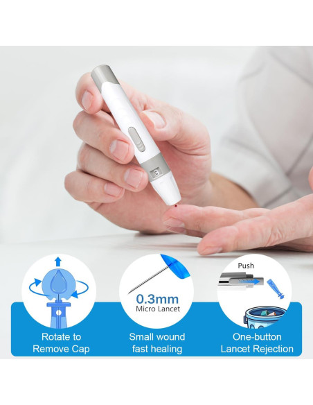 Kit de Monitor de Glucosa CAKRNPS con 50 Tiras y Lancetas