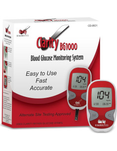 Kit Medidor de Glucosa en Sangre Clarity Diagnostics BG1000 2