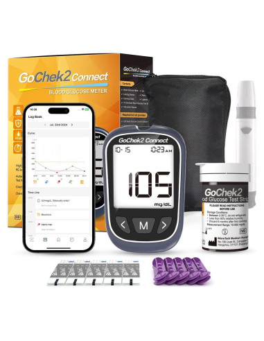 Kit de Prueba de Azúcar en Sangre MicroTech Bluetooth 10 Tiras