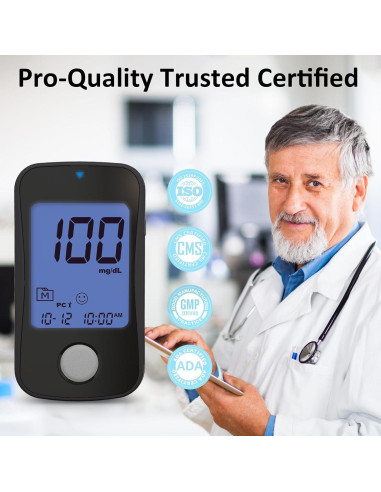 Kit de Monitoreo de Glucosa HanrayCare TD-4125 con 100 Tiras