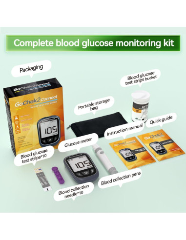 Kit de Prueba de Azúcar en Sangre MicroTech Bluetooth 10 Tiras