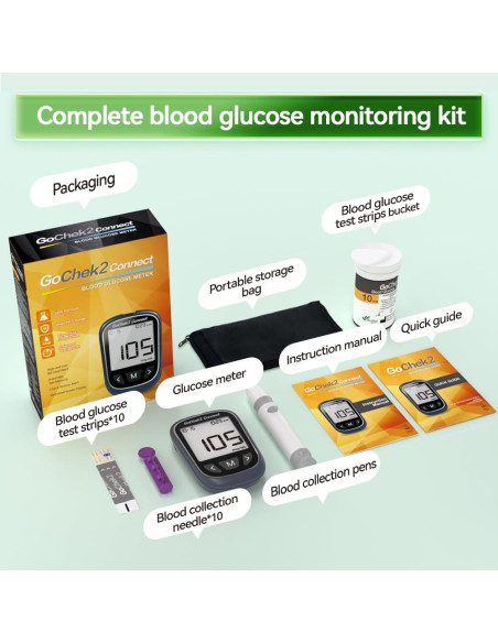 Kit de Prueba de Azúcar en Sangre MicroTech Bluetooth 10 Tiras