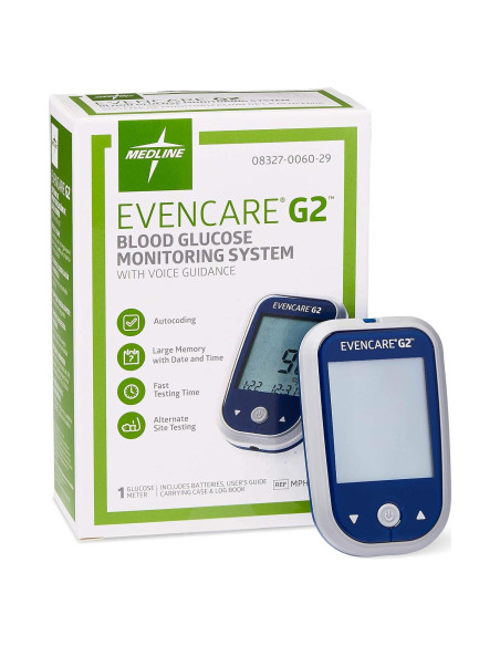 Medidor de Glucosa Medline EvenCare G2 - Resultados en 6 Segundos