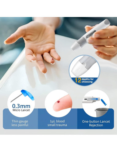 Kit de Monitoreo de Glucosa Careliving BGM101 - 50 Tiras y Lancetas