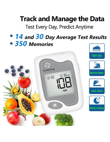 Kit de Monitoreo de Glucosa Careliving BGM101 - 50 Tiras y Lancetas