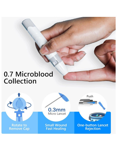 Medidor de Glucosa en Sangre CAKRNPS G-520 con Tiras y Lancetas