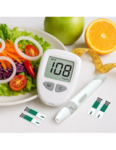 Medidor de Glucosa en Sangre CAKRNPS G-520 con Tiras y Lancetas