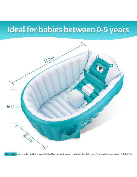 Tina de Baño Inflable KENPUAZ Azul Plegable para Bebés Tina de Baño Inflable KENPUAZ Azul Plegable para Bebés
