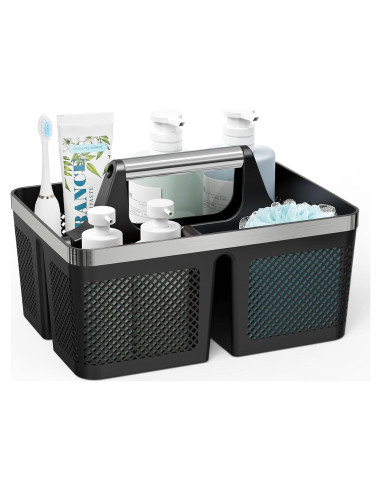 Caddy de Ducha BYUNER Negro Portátil con Drenaje Rápido