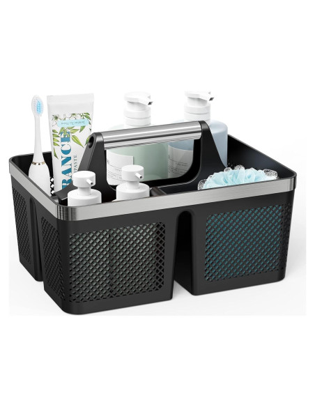 Caddy de Ducha BYUNER Negro Portátil con Drenaje Rápido