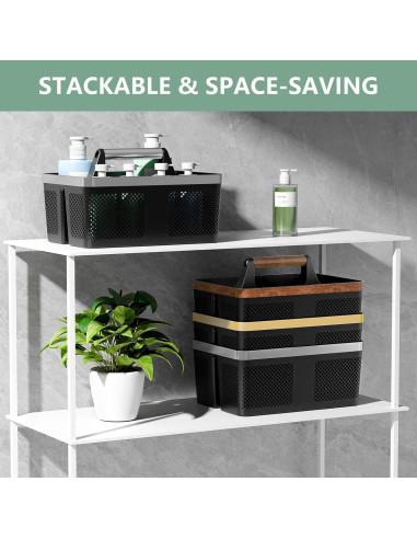 Caddy de Ducha BYUNER Negro Portátil con Drenaje Rápido