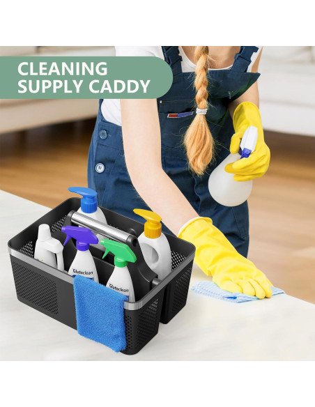 Caddy de Ducha BYUNER Negro Portátil con Drenaje Rápido