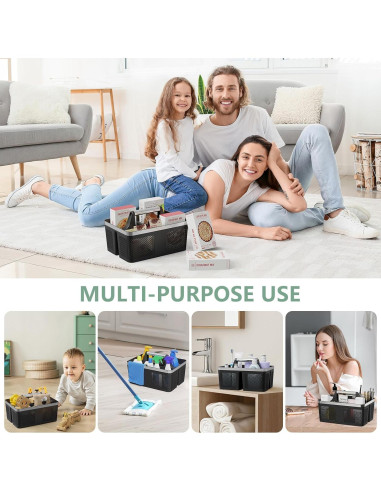 Caddy de Ducha BYUNER Negro Portátil con Drenaje Rápido