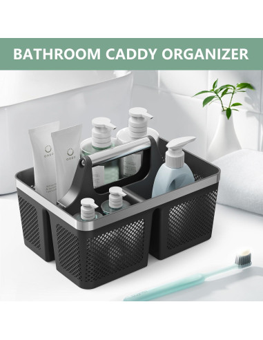 Caddy de Ducha BYUNER Negro Portátil con Drenaje Rápido