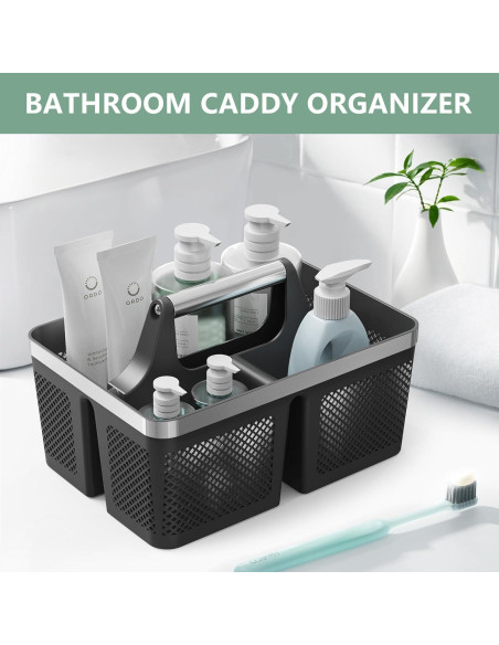 Caddy de Ducha BYUNER Negro Portátil con Drenaje Rápido