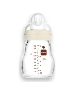 Botella de vidrio MAM Feel Good 170g, 6oz, libre de BPA