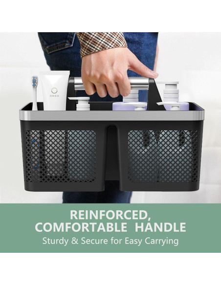 Caddy de Ducha BYUNER Negro Portátil con Drenaje Rápido