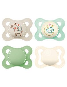Chupetes MAM para Bebés 0-6 Meses, Paquete de 4, Silicona