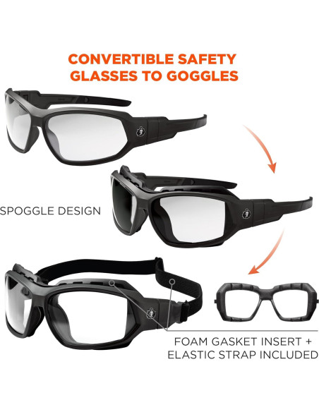 Gafas de Seguridad Ergodyne Skullerz LOKI Anti-Niebla Marco Negro