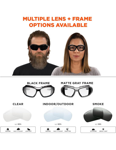 Gafas de Seguridad Ergodyne Skullerz LOKI Anti-Niebla Marco Negro