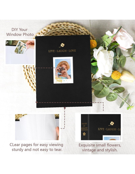 Álbum de Fotos Polaroid Holoary 128 Bolsillos Negro