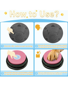 Juego de 4 Botones de Comunicación para Perros BOSKEY 2