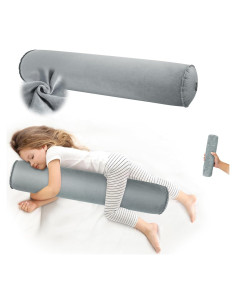 Almohada Inflable Cilíndrica EULANT 90x20 cm Gris para Dormir