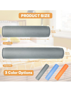 Almohada Inflable Cilíndrica EULANT 90x20 cm Gris para Dormir 2