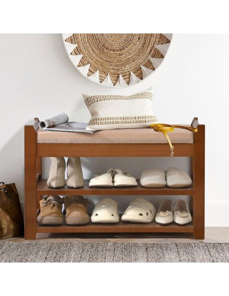 Banco para Zapatos PETKABOO 70 cm con Cojín Beige